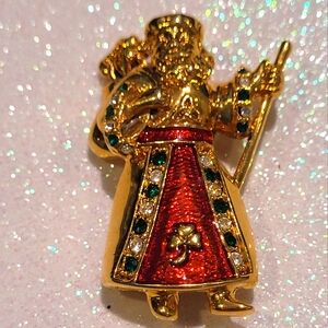 Irish Santa Christmas Brooch Pin